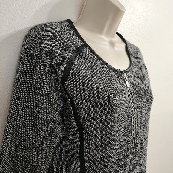 SCOTCH + SODA MAISON SCOTCH Black White Zip Up Cotton Tweed Jacket Size S - Picture 4 of 10